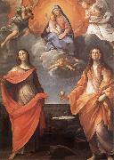 Annibale Carracci The Virgin appears before San Lucas and Holy Catalina oil painting on canvas